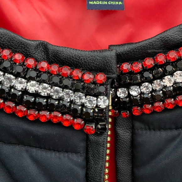 C. Wonder Navy Puffer Jacket with Gem Collar - Picture 4 of 5